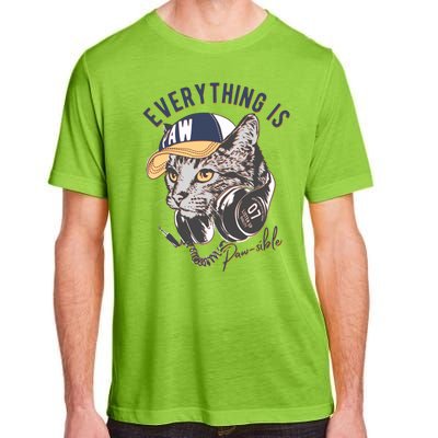 Funny Everything Is Pawsible Hiphop Cat Adult ChromaSoft Performance T-Shirt