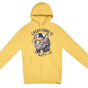 Funny Everything Is Pawsible Hiphop Cat Premium Pullover Hoodie