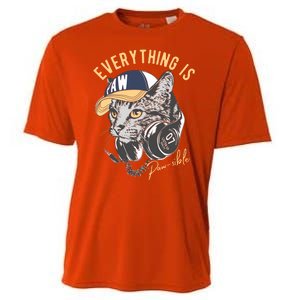 Funny Everything Is Pawsible Hiphop Cat Cooling Performance Crew T-Shirt