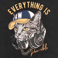 Funny Everything Is Pawsible Hiphop Cat Garment-Dyed Heavyweight T-Shirt