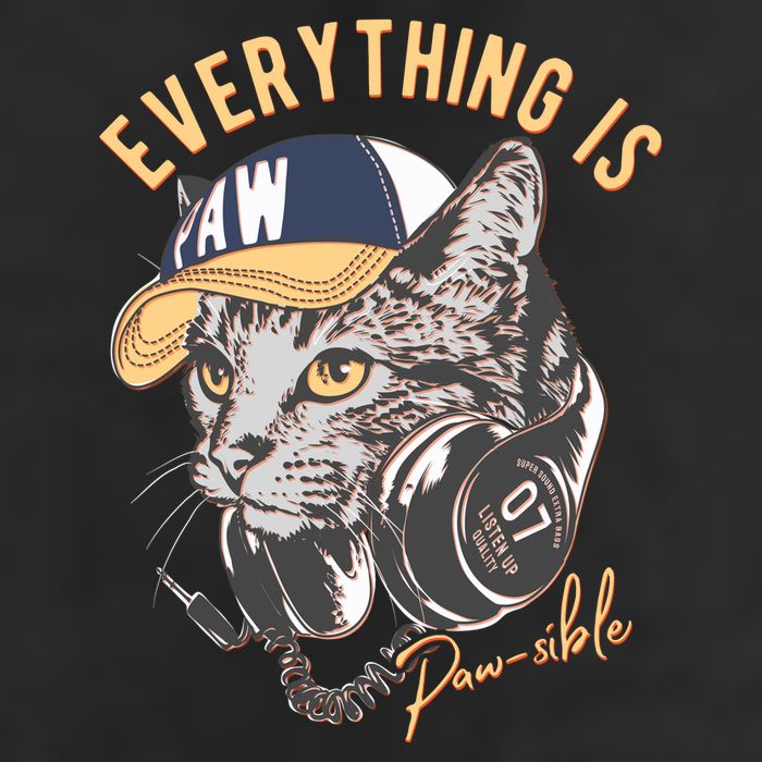 Funny Everything Is Pawsible Hiphop Cat Garment-Dyed Heavyweight T-Shirt