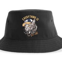 Funny Everything Is Pawsible Hiphop Cat Sustainable Bucket Hat