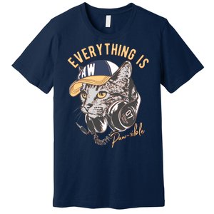 Funny Everything Is Pawsible Hiphop Cat Premium T-Shirt