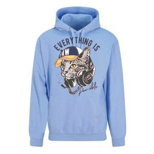 Funny Everything Is Pawsible Hiphop Cat Unisex Surf Hoodie