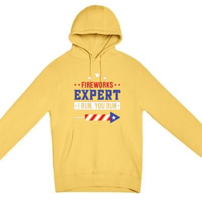 Fireworks Expert If I Run You Run Funny 4th Of July Gift Premium Pullover Hoodie