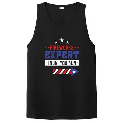 Fireworks Expert If I Run You Run Funny 4th Of July Gift PosiCharge Competitor Tank