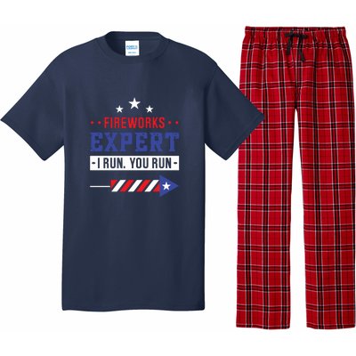 Fireworks Expert If I Run You Run Funny 4th Of July Gift Pajama Set