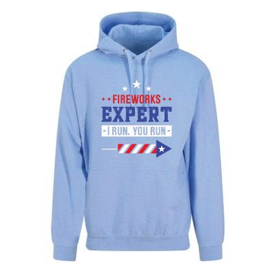 Fireworks Expert If I Run You Run Funny 4th Of July Gift Unisex Surf Hoodie