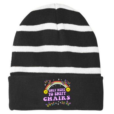 Funny Embarrassing Inappropriate Meme Adult Humor Women Striped Beanie with Solid Band