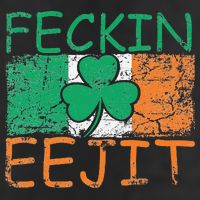 Feckin Eejit Ireland Irish Slang flag St Patricks Day Garment-Dyed Fleece Hoodie