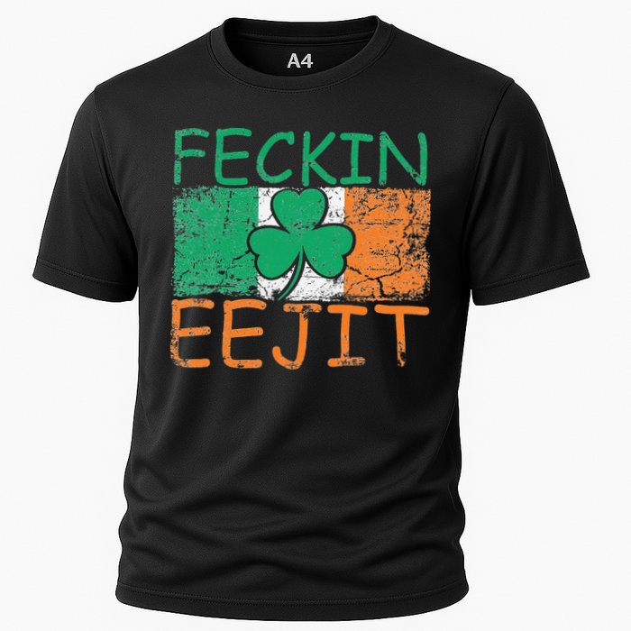 Feckin Eejit Ireland Irish Slang flag St Patricks Day Cooling Performance Crew T-Shirt