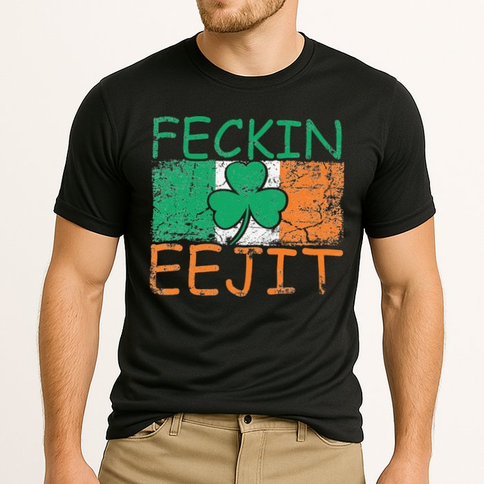 Feckin Eejit Ireland Irish Slang flag St Patricks Day Cooling Performance Crew T-Shirt