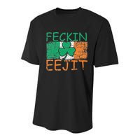 Feckin Eejit Ireland Irish Slang flag St Patricks Day Youth Performance Sprint T-Shirt
