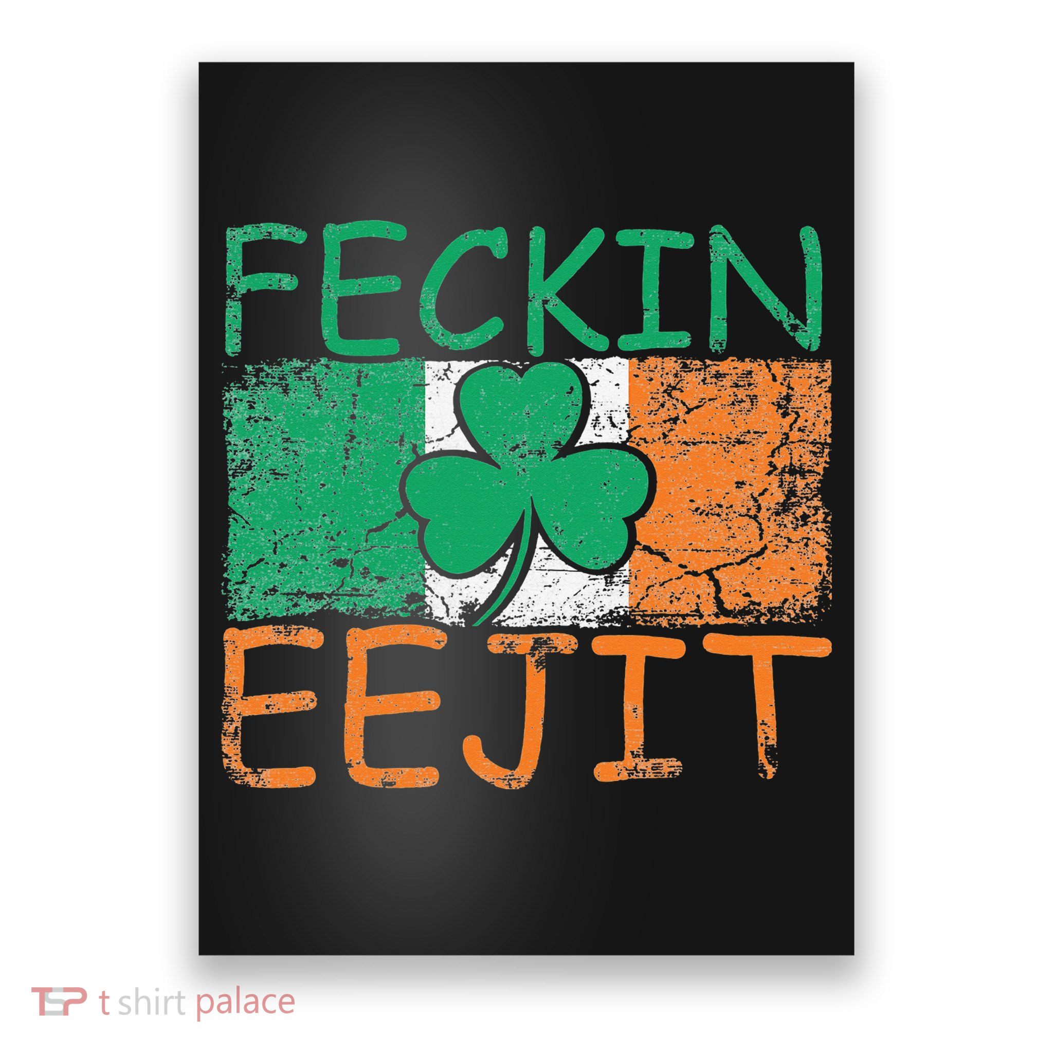 Feckin Eejit Ireland Irish Slang flag St Patricks Day Poster