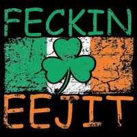 Feckin Eejit Ireland Irish Slang flag St Patricks Day Short Acrylic Beanie