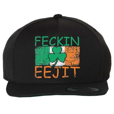 Feckin Eejit Ireland Irish Slang flag St Patricks Day Wool Snapback Cap
