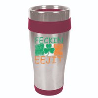 Feckin Eejit Ireland Irish Slang flag St Patricks Day 16oz Travel Tumbler