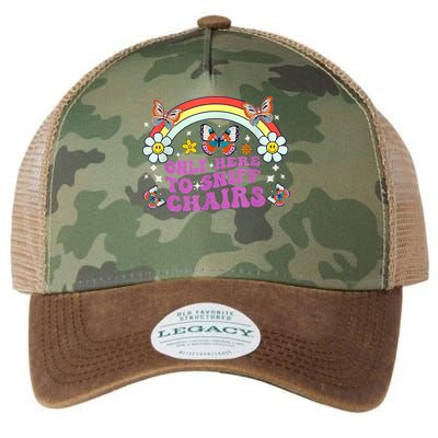 Funny Embarrassing Inappropriate Only Here To Sniff Chairs Legacy Tie Dye Trucker Hat
