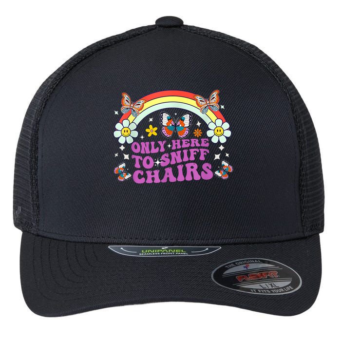 Funny Embarrassing Inappropriate Only Here To Sniff Chairs Flexfit Unipanel Trucker Cap