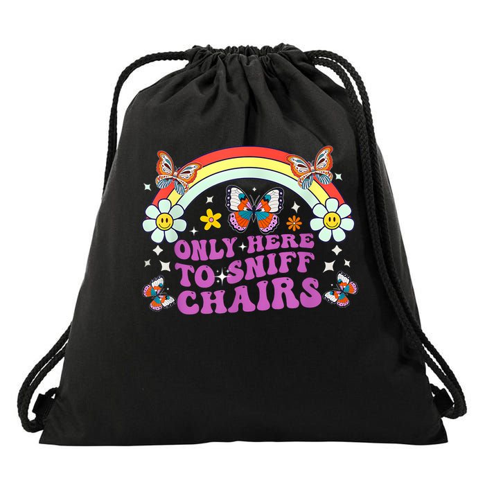 Funny Embarrassing Inappropriate Only Here To Sniff Chairs Drawstring Bag