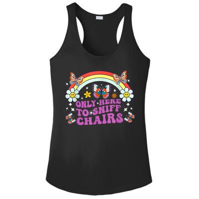 Funny Embarrassing Inappropriate Only Here To Sniff Chairs Ladies PosiCharge Competitor Racerback Tank