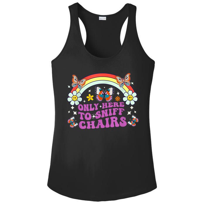 Funny Embarrassing Inappropriate Only Here To Sniff Chairs Ladies PosiCharge Competitor Racerback Tank
