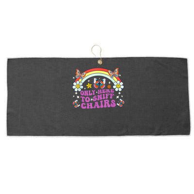 Funny Embarrassing Inappropriate Only Here To Sniff Chairs Large Microfiber Waffle Golf Towel