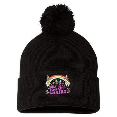 Funny Embarrassing Inappropriate Only Here To Sniff Chairs Pom Pom 12in Knit Beanie