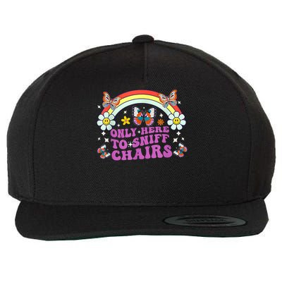 Funny Embarrassing Inappropriate Only Here To Sniff Chairs Wool Snapback Cap
