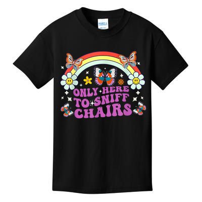 Funny Embarrassing Inappropriate Only Here To Sniff Chairs Kids T-Shirt