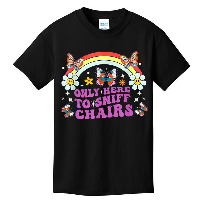 Funny Embarrassing Inappropriate Only Here To Sniff Chairs Kids T-Shirt