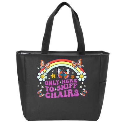 Funny Embarrassing Inappropriate Only Here To Sniff Chairs Zip Tote Bag