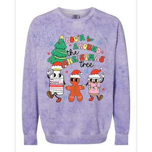 Funny ER ICU RN Nurse Xmas Roc'n Around The Christmas Tree  Colorblast Crewneck Sweatshirt