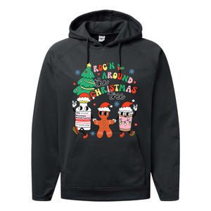 Funny ER ICU RN Nurse Xmas Roc'n Around The Christmas Tree  Performance Fleece Hoodie