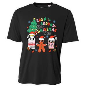 Funny ER ICU RN Nurse Xmas Roc'n Around The Christmas Tree  Cooling Performance Crew T-Shirt