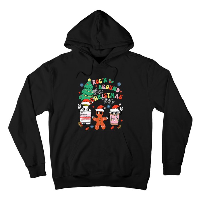 Funny ER ICU RN Nurse Xmas Roc'n Around The Christmas Tree  Hoodie