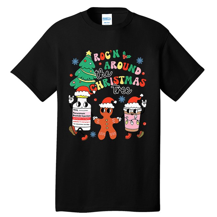 Funny ER ICU RN Nurse Xmas Roc'n Around The Christmas Tree  Tall T-Shirt