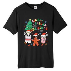 Funny ER ICU RN Nurse Xmas Roc'n Around The Christmas Tree  Tall Fusion ChromaSoft Performance T-Shirt