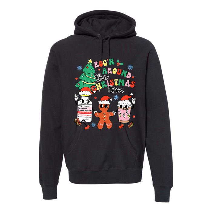 Funny ER ICU RN Nurse Xmas Roc'n Around The Christmas Tree  Premium Hoodie