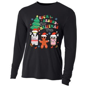 Funny ER ICU RN Nurse Xmas Roc'n Around The Christmas Tree  Cooling Performance Long Sleeve Crew