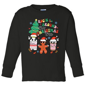 Funny ER ICU RN Nurse Xmas Roc'n Around The Christmas Tree  Toddler Long Sleeve Shirt