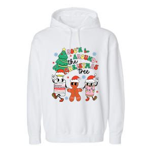 Funny ER ICU RN Nurse Xmas Roc'n Around The Christmas Tree  Garment-Dyed Fleece Hoodie