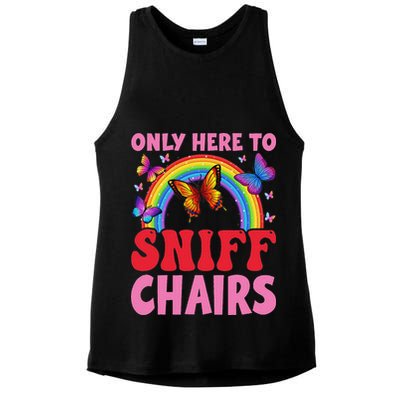Funny Embarrassing Inappropriate Only Here To Sniff Chair Ladies PosiCharge Tri-Blend Wicking Tank