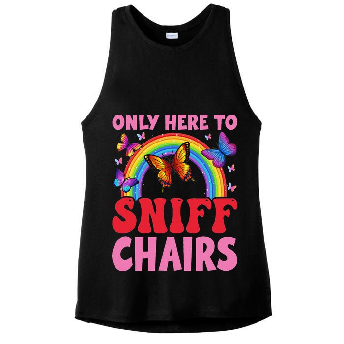 Funny Embarrassing Inappropriate Only Here To Sniff Chair Ladies PosiCharge Tri-Blend Wicking Tank