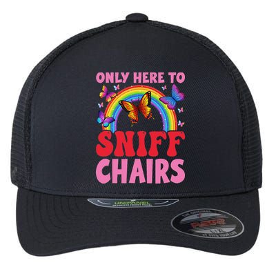 Funny Embarrassing Inappropriate Only Here To Sniff Chair Flexfit Unipanel Trucker Cap
