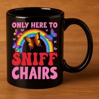 Funny Embarrassing Inappropriate Only Here To Sniff Chair 11oz C Handle Ceramic Mug