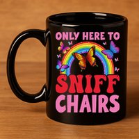 Funny Embarrassing Inappropriate Only Here To Sniff Chair 11oz C Handle Ceramic Mug