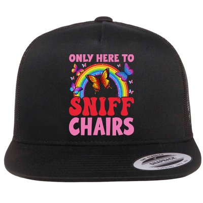 Funny Embarrassing Inappropriate Only Here To Sniff Chair Flatbill Hat