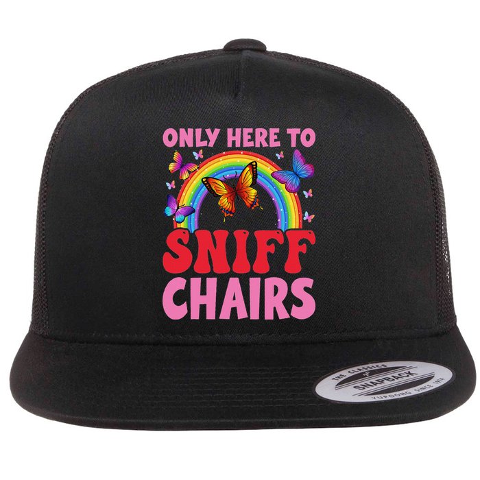 Funny Embarrassing Inappropriate Only Here To Sniff Chair Flatbill Hat