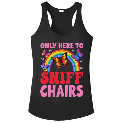Funny Embarrassing Inappropriate Only Here To Sniff Chair Ladies PosiCharge Competitor Racerback Tank